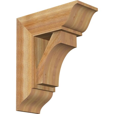 Ekena Millwork Westlake Traditional Rough Sawn Bracket w/ Offset Brace, Western Red Cedar, 8"W x 20"D x 24"H BKT0806X20X24WTL01RWR